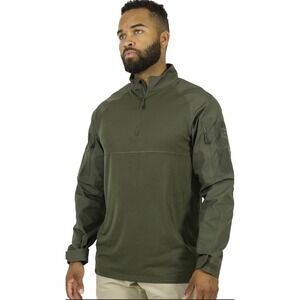 Mission Made Green Tactical Combat Shirt Long Sleeve Moisture‎ Wick Military